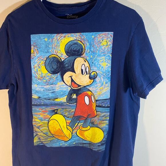 Disney Blue Mickey Mouse Short Sleeve Tee Shirt Medium - Picture 6 of 6